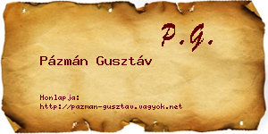 Pázmán Gusztáv névjegykártya