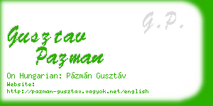 gusztav pazman business card